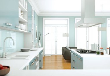 modern mutfak dekorasyon illüstrasyon