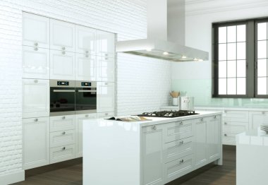 modern mutfak dekorasyon illüstrasyon