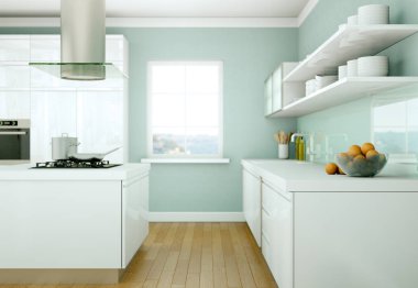 modern mutfak dekorasyon illüstrasyon