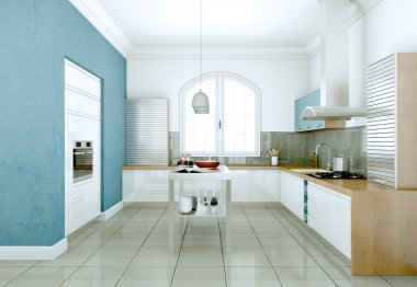 modern mutfak dekorasyon illüstrasyon