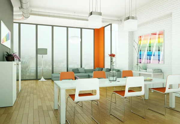 Modern parlak skandinavian iç tasarım Daire