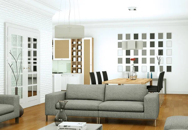 Modern parlak skandinavian iç tasarım Daire