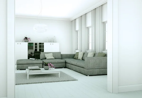 现代明亮 skandinavian 室内设计公寓 — 图库照片