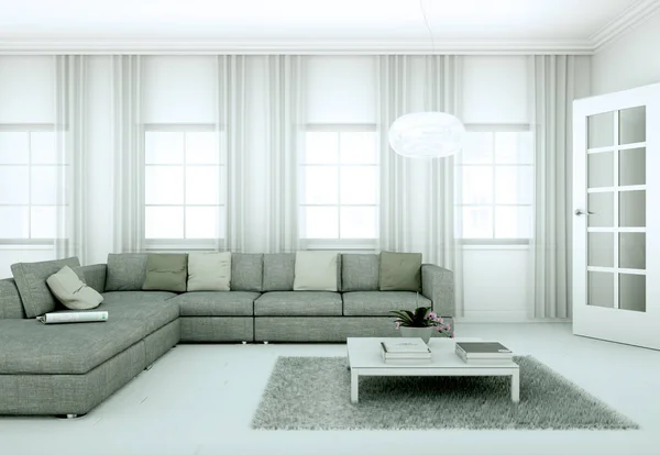 现代明亮 skandinavian 室内设计公寓 — 图库照片