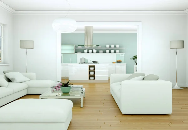 Moderne helle skandinavische Innenarchitektur Wohnung — Stockfoto