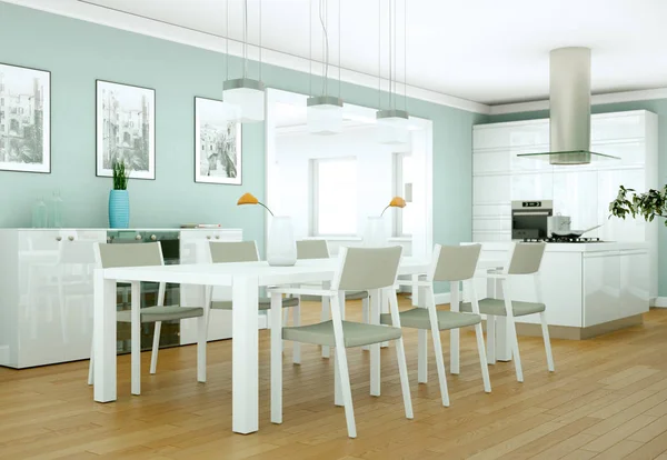 Modern parlak skandinavian iç tasarım Daire