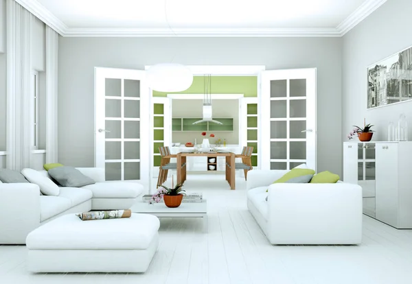 Modern bright skandinavian interior design appartment — Stock Photo, Image