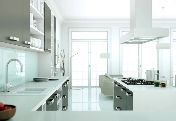 Cozinha moderna design de interiores ilustração — Fotografia de Stock