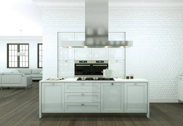 Cozinha moderna design de interiores ilustração — Fotografia de Stock