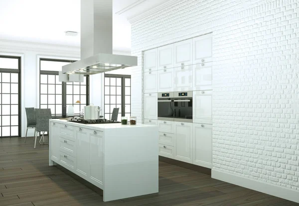 modern mutfak dekorasyon illüstrasyon