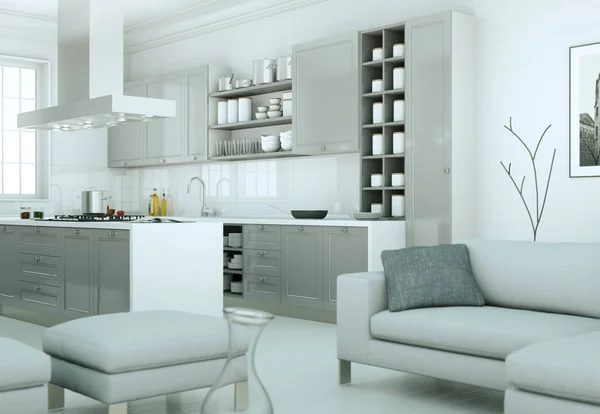 Moderne Küche Interior Design Illustration — Stockfoto