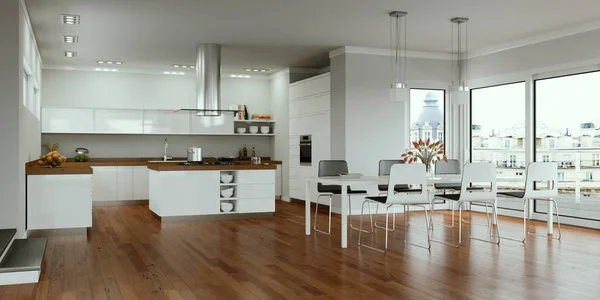 modern mutfak dekorasyon illüstrasyon