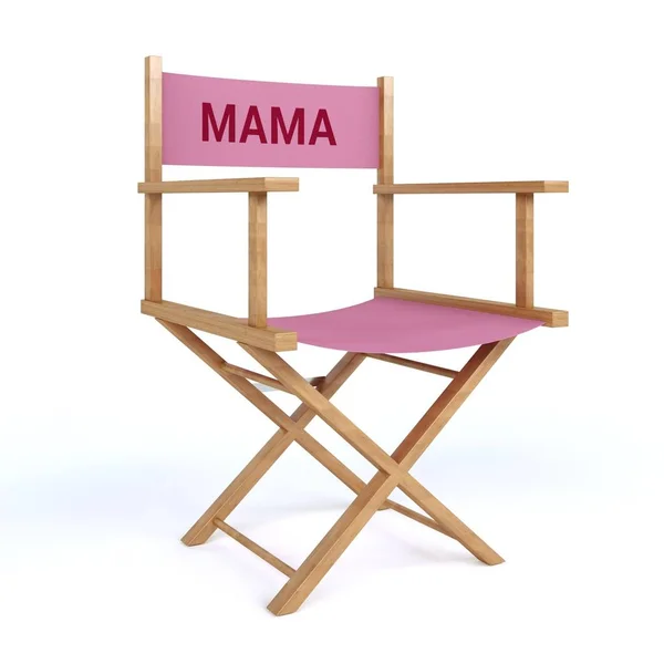 Mama written on director chair on isolated white background — Stock Photo, Image