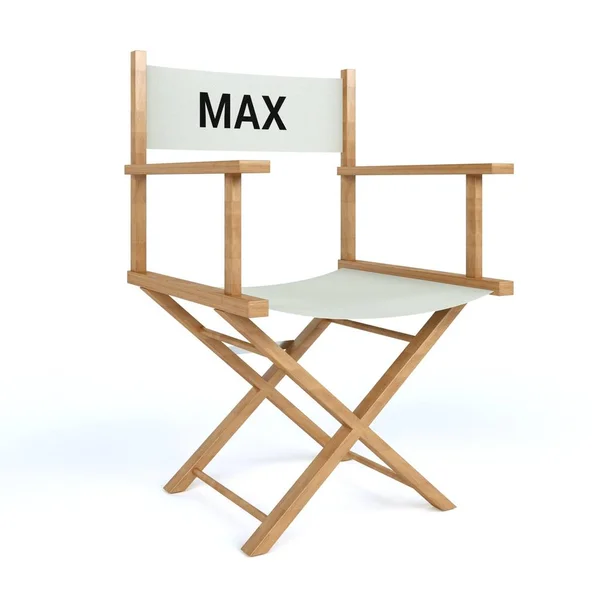 Maxwritten on director chair on isolated white background — Stock Photo, Image