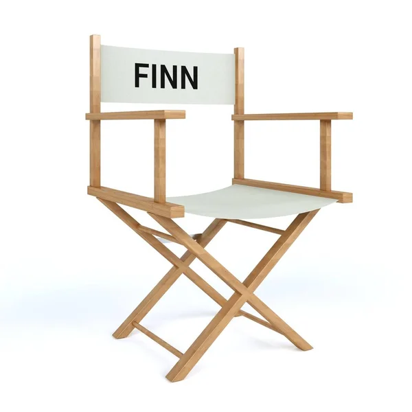 Finn written on director chair on isolated white background — Stock Photo, Image