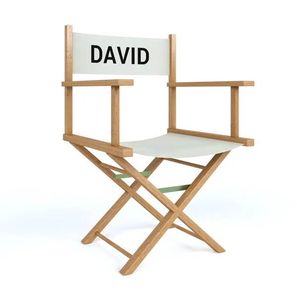 David written on director chair on isolated white background — Stock Photo, Image