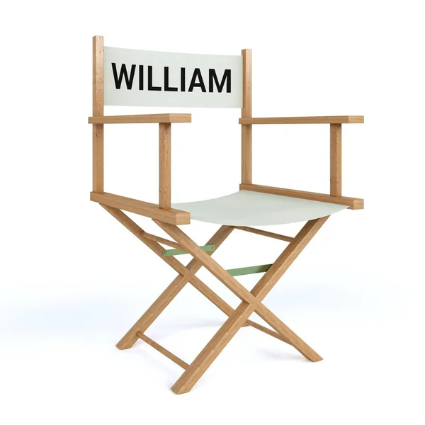 William written on director chair on isolated white background — Stock Photo, Image