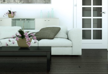 Modern parlak skandinavian iç tasarım Daire