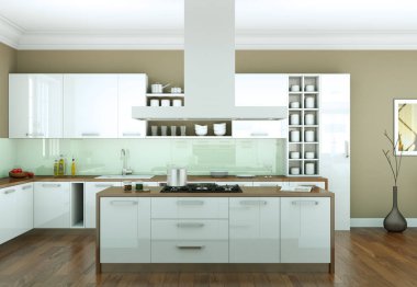 modern mutfak dekorasyon illüstrasyon