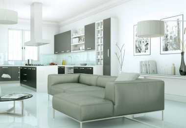 modern mutfak dekorasyon illüstrasyon