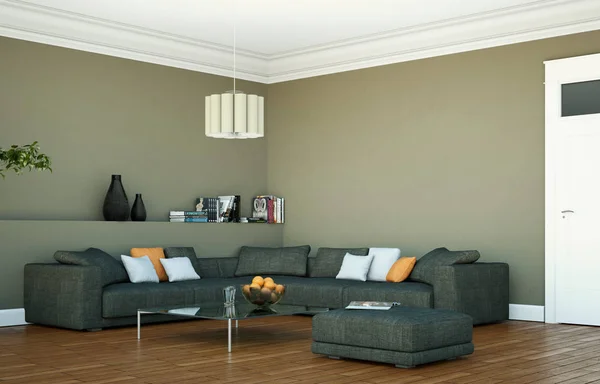 Moderno luminoso interior design soggiorno — Foto Stock