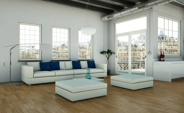 Modern parlak skandinavian iç tasarım Daire