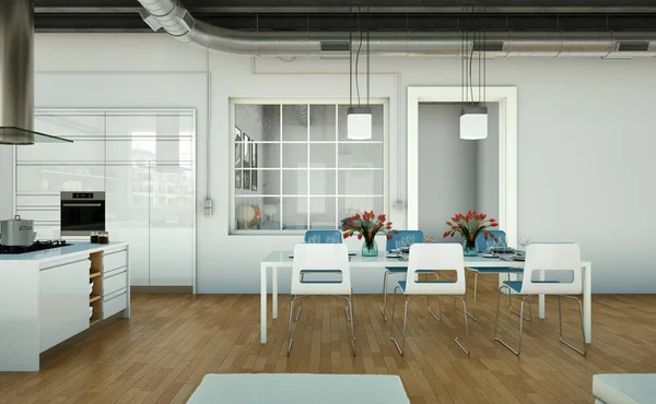 Moderno apartamento de diseño interior skandinavian brillante —  Fotos de Stock