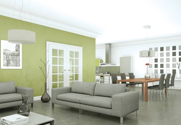 Modern bright skandinavian interior design appartment — Stock Photo, Image