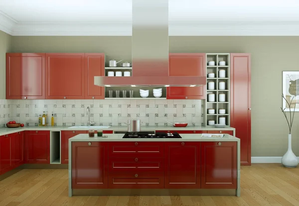 Moderne Küche Interior Design Illustration — Stockfoto