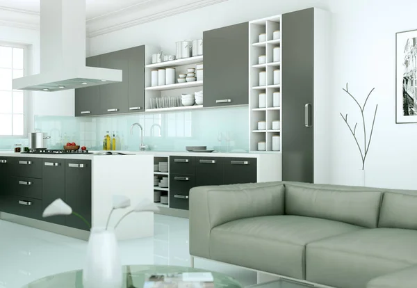 Cucina moderna interior design illustrazione — Foto Stock