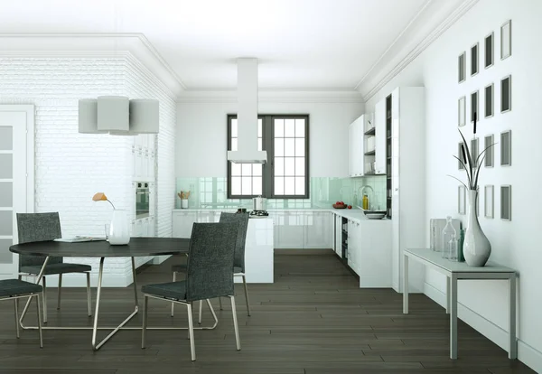 Moderno apartamento de diseño interior skandinavian brillante — Foto de Stock