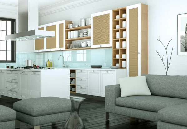 Modern parlak skandinavian iç tasarım Daire