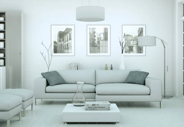 Compartiment design intérieur skandinave lumineux moderne — Photo