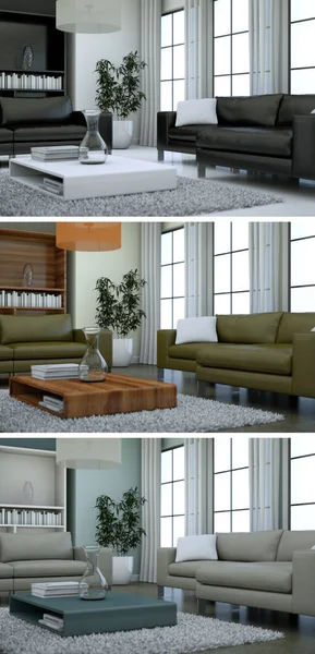 Üç renk değişimleri modern loft iç tasarım