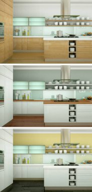 Üç renk değişimleri modern loft iç tasarım