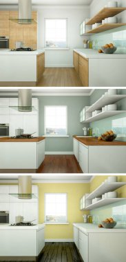 Üç renk değişimleri modern loft iç tasarım