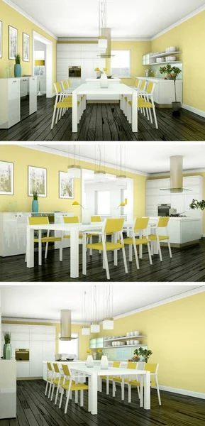 Modern iç çatı tasarım üç kez bakıldı