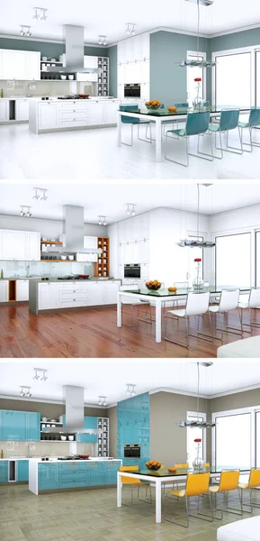 Üç renk değişimleri modern loft iç tasarım