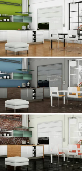 Üç renk değişimleri modern loft iç tasarım