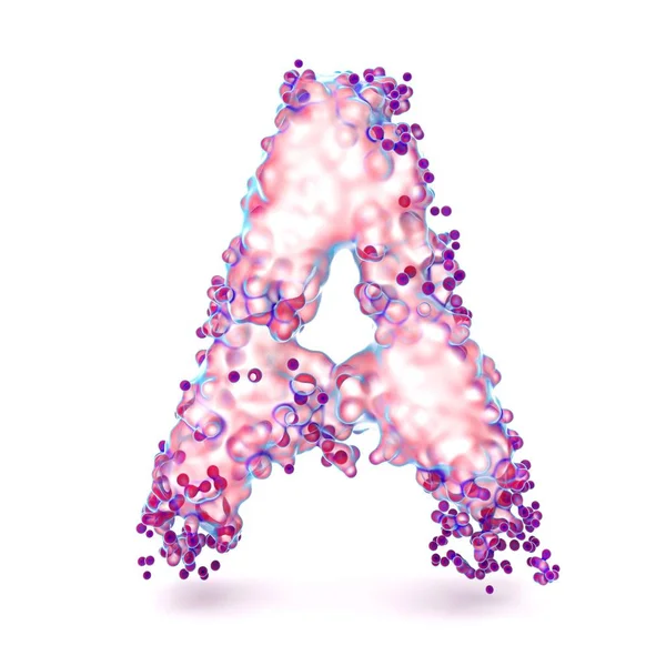 3D letter A met abstracte biologische textuur — Stockfoto