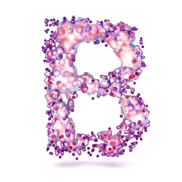 3D letter B met abstracte biologische textuur — Stockfoto