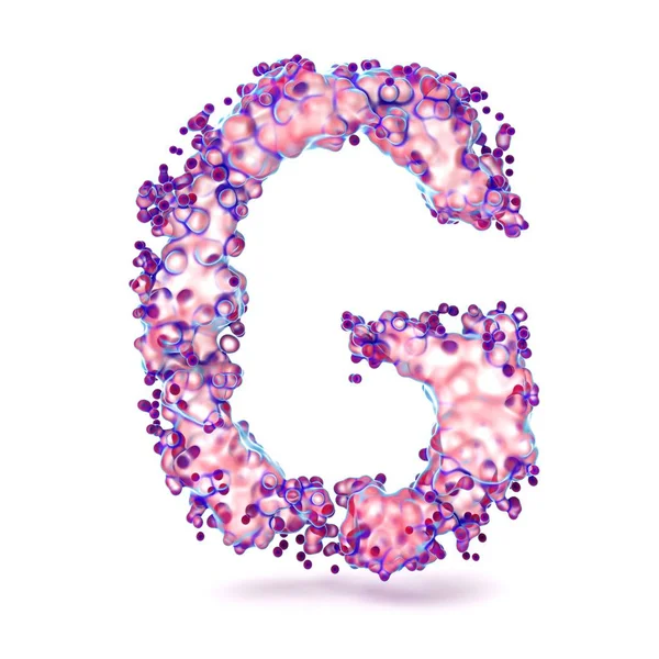Carta 3D G com textura biológica abstrata — Fotografia de Stock