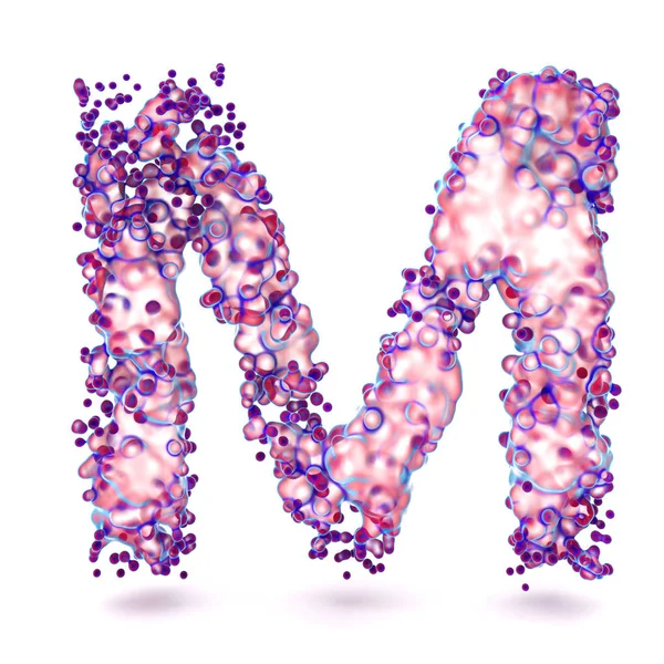 3D-s betű M-absztrakt biológiai textúra — Stock Fotó
