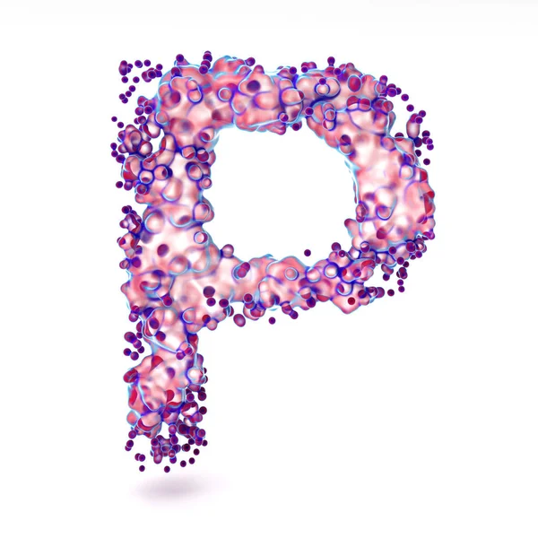 Soyut biyolojik doku ile 3D harf P