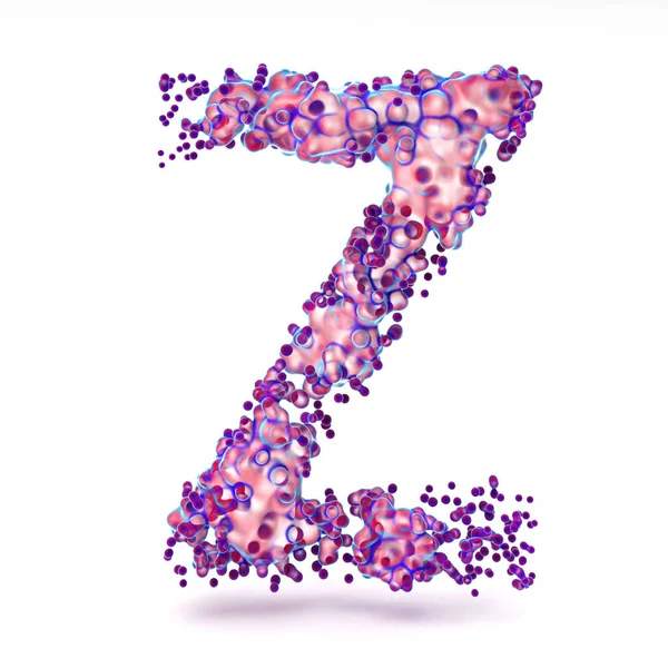 3D літера Z з абстрактною біологічною текстурою — стокове фото