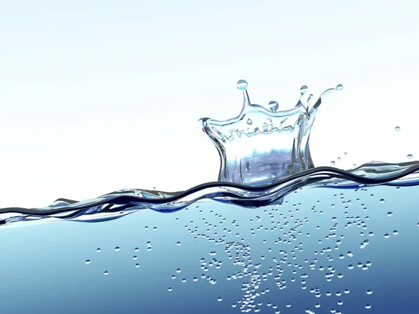 Water splash illustration on white background — Stock Photo, Image