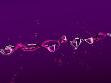 Su splash illüstrasyon pembe bir arka plan üzerinde