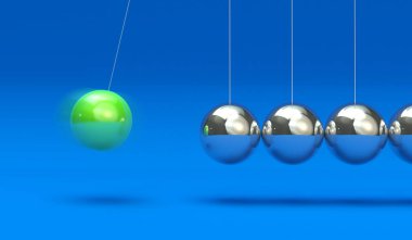 Newton üzerinde mavi arka plan izole beşik