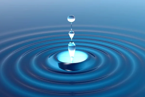 Water splash illustration on white background — Stock Photo, Image