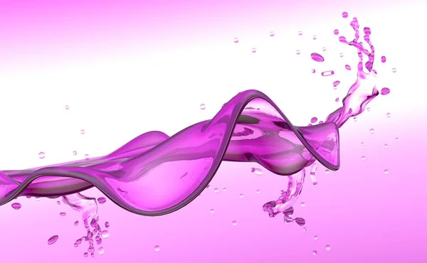 Water splash illustration on pink background — Stock Photo, Image